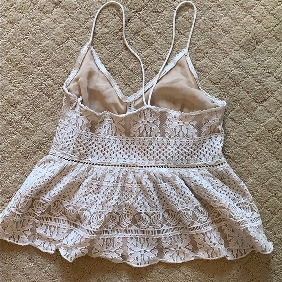 ALLSAINTS Peplum Lace Top in white - Picture 7 of 8